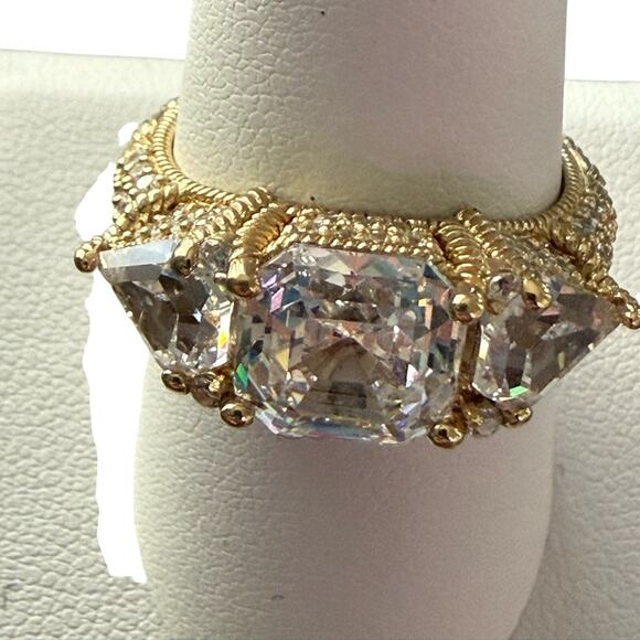 Judith Ripka Jewelry - Judith Ripka 925 Sterling Silver 14K Gold Clad Ring Size 10 NEW